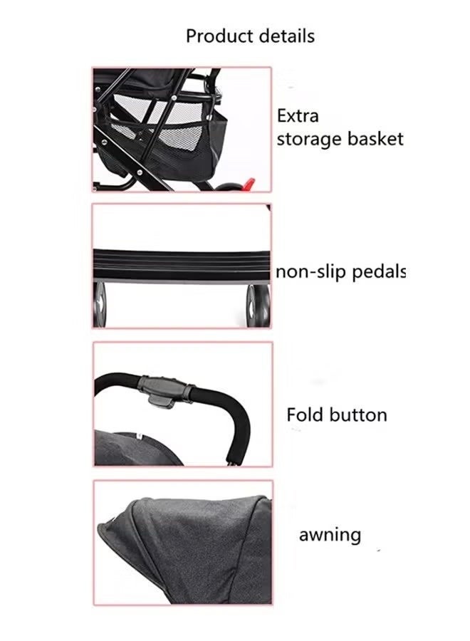 Baby Stroller Lightweight Travel Pushchair Compact & Easy Carry  Portable Foldable Baby Stroller - Image 4